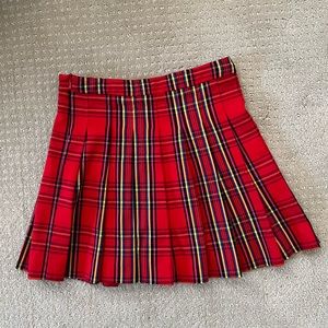 Gently worn red Zara Plaid skirt size 9
